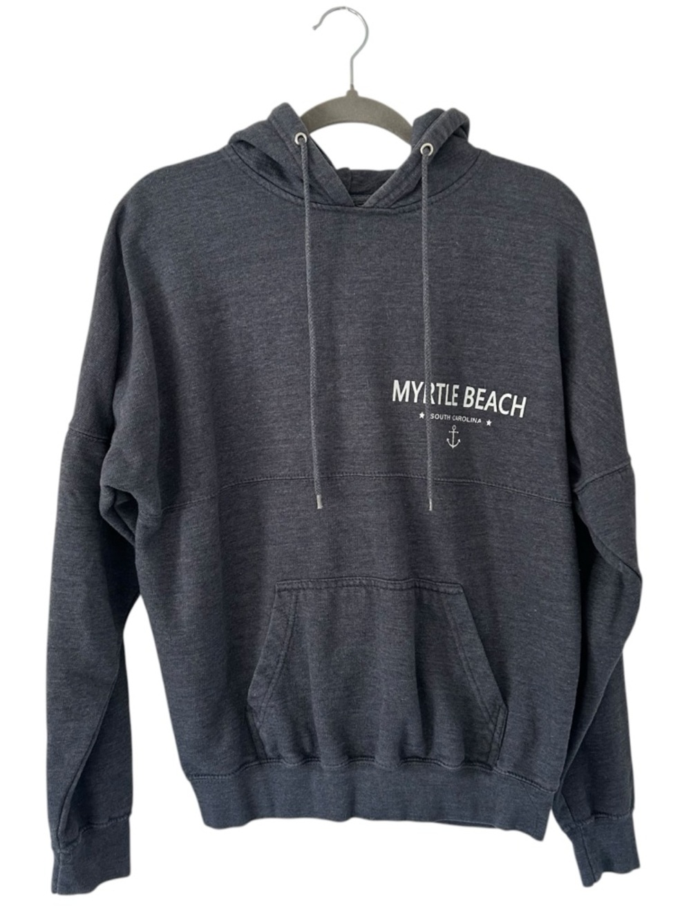 Gray Myrtle Beach South Carolina Anchor Design Hoodie Sweatshirt Unisex Medium!